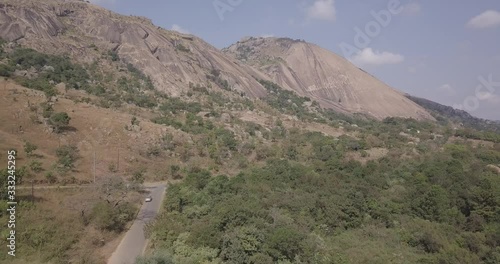 Aerial view of  the second-largest monolith in the world called Sibebe Rock, Eswatini photo