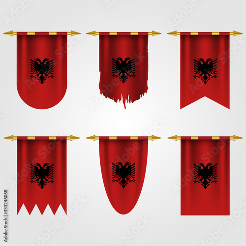  Albania Flag in Different Shapes	