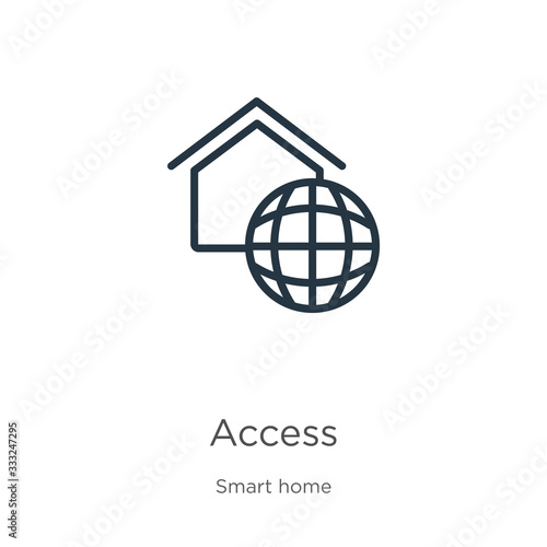 Access icon. Thin linear access outline icon isolated on white background from smart house collection. Line vector sign, symbol for web and mobile
