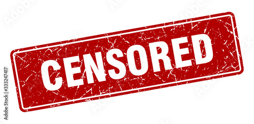 censored stamp. censored vintage red label. Sign