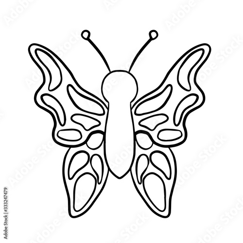  vector illustration coloring butterfly on a white background isolated drawing