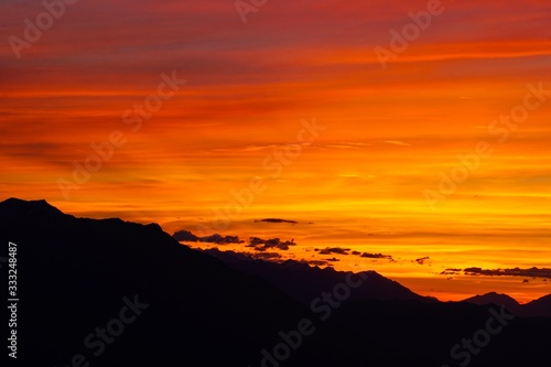 Mountain Sunset at Mount 7 in Golden, British Columbia