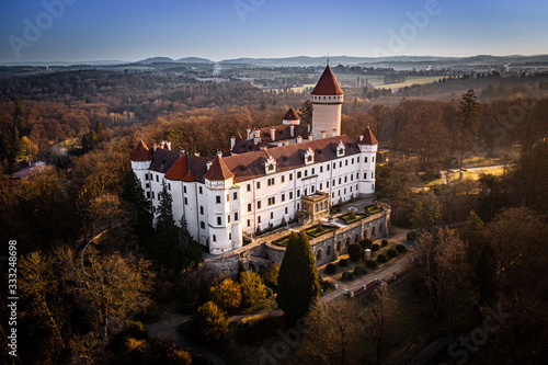 Canvas Print Konopiste is a four-winged, three-storey chateau located in the Czech Republic