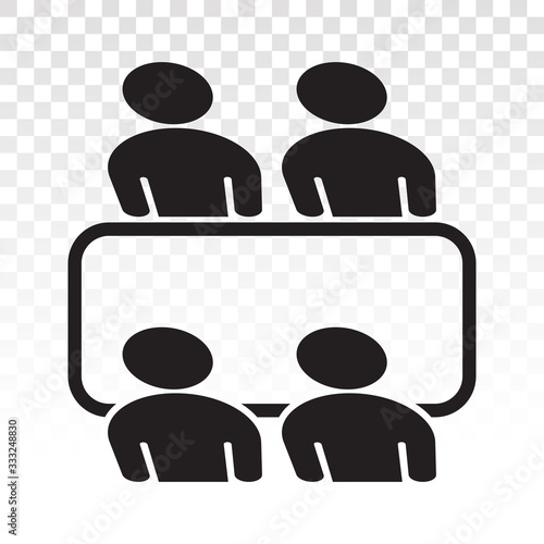 Team business meeting or Teamwork presentation flat icon for apps and websites on transparent background