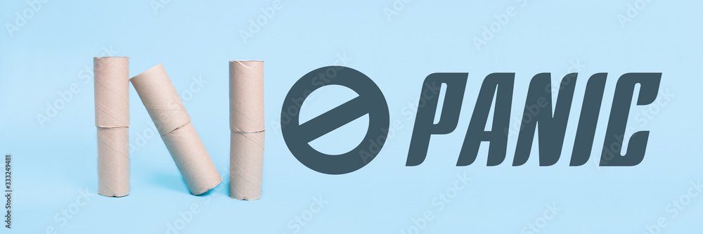 capital letter H from toilet paper bushings on a blue background, no panic concept, quarantine 2020, coronavirus epidemic, banner capital letter H from toilet paper bushings on a blue background, no panic concept, quarantine 2020, coronavirus epidemic, banner