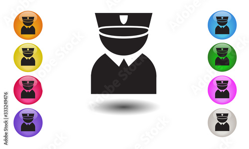 Policeman icon vector EPS 10. Police officer avatar illustration.