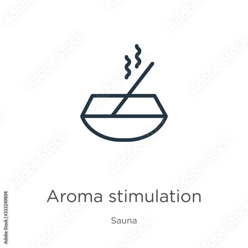 Aroma stimulation icon. Thin linear aroma stimulation outline icon isolated on white background from sauna collection. Line vector sign, symbol for web and mobile