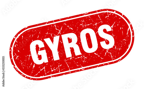 gyros sign. gyros grunge red stamp. Label