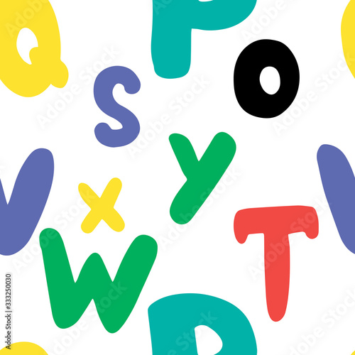  vector illustration pattern letters in English on a white background