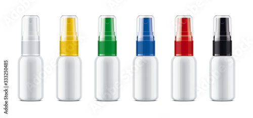 Spray bottles set with Colored Caps. 