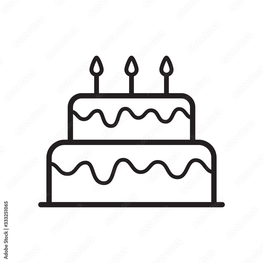 birthday cake icon in trendy flat design birthday cake icon in trendy flat design