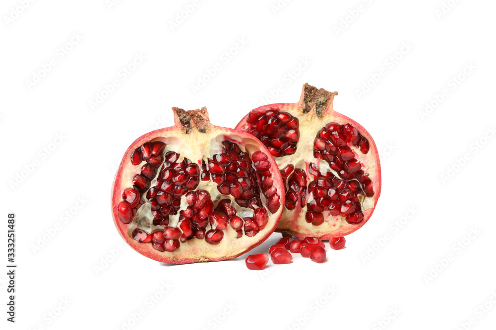 Pomegranate isolated on white background. Juicy fruit Pomegranate isolated on white background. Juicy fruit