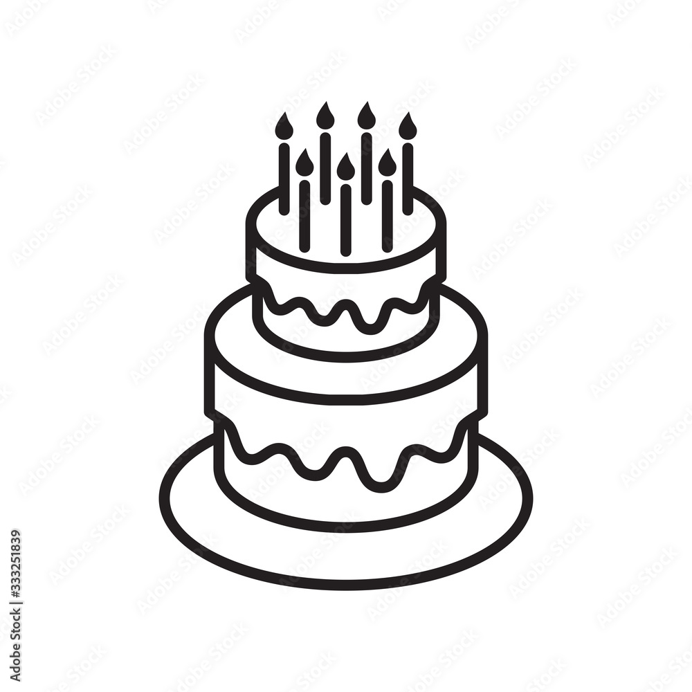 birthday cake icon in trendy flat design birthday cake icon in trendy flat design