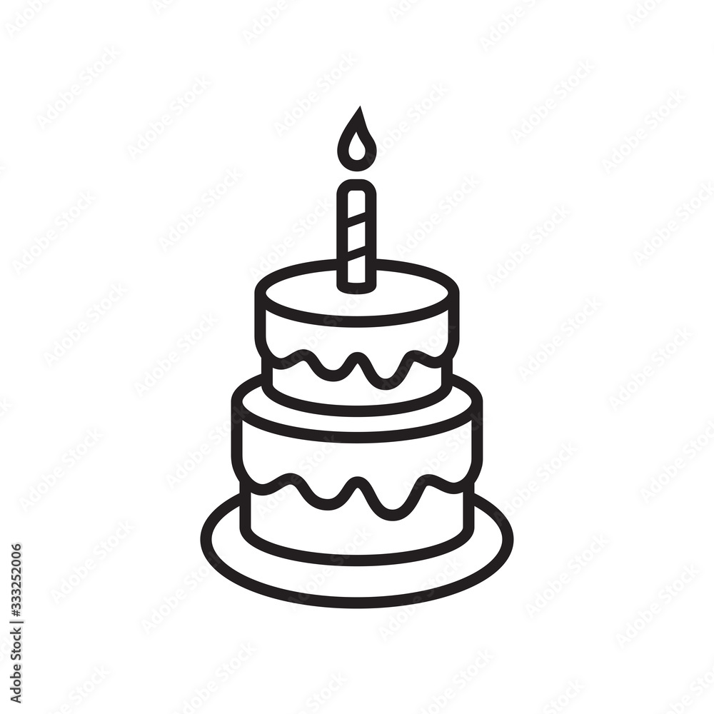 birthday cake icon in trendy flat design birthday cake icon in trendy flat design
