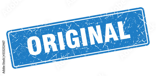original stamp. original vintage blue label. Sign