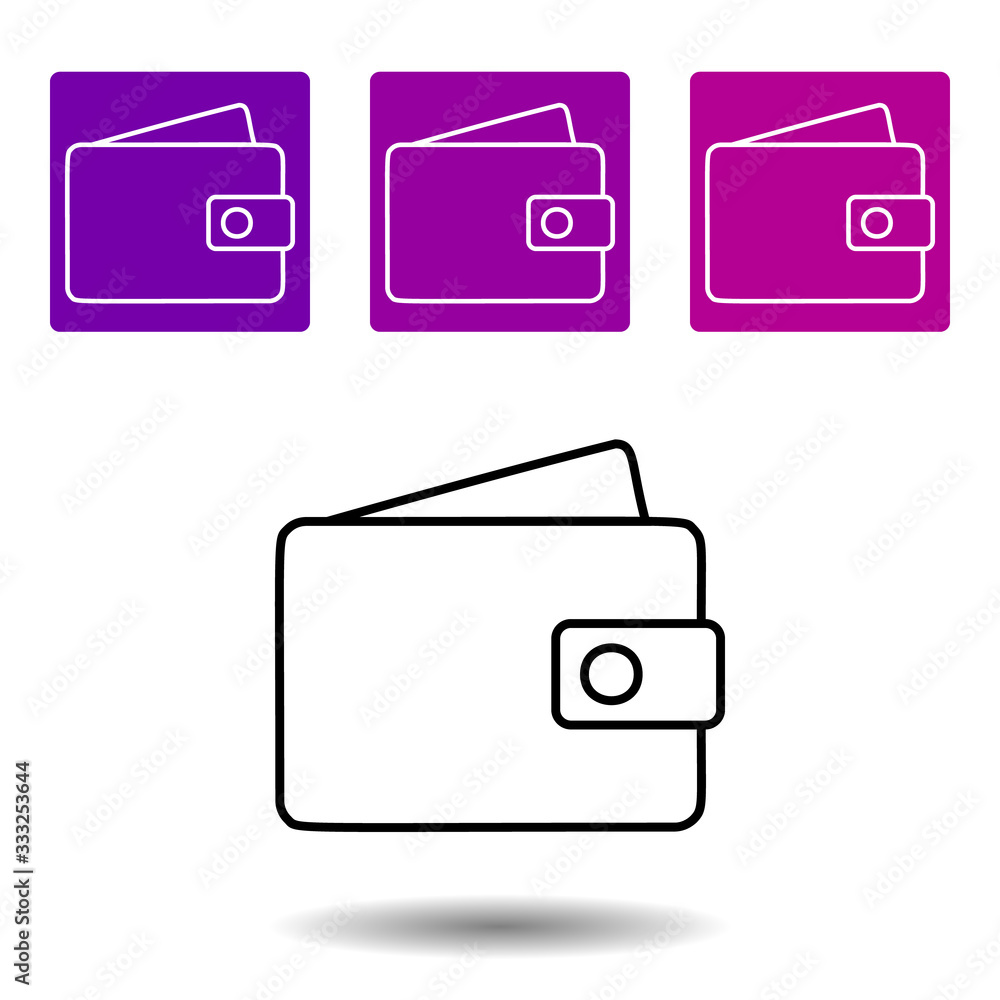 wallet icon. Simple line vector of Web purple color set for UI and UX, website or mobile application wallet icon. Simple line vector of Web purple color set for UI and UX, website or mobile application