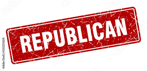 republican stamp. republican vintage red label. Sign