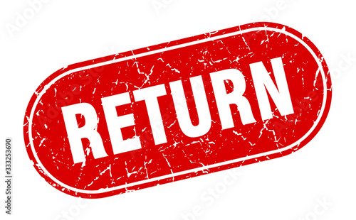 return sign. return grunge red stamp. Label