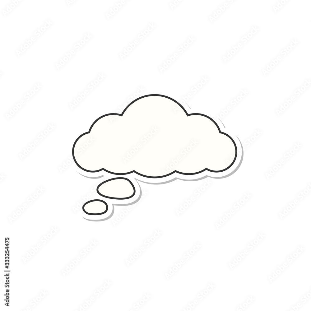 Clouds icon cartoon flat style isolated on white background. Cloud symbol design, logo, app. Design elements for the weather, cloud storage applications.