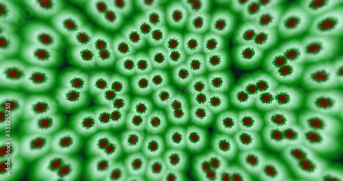 Live virus COVID-19 moving microscopic looping animation