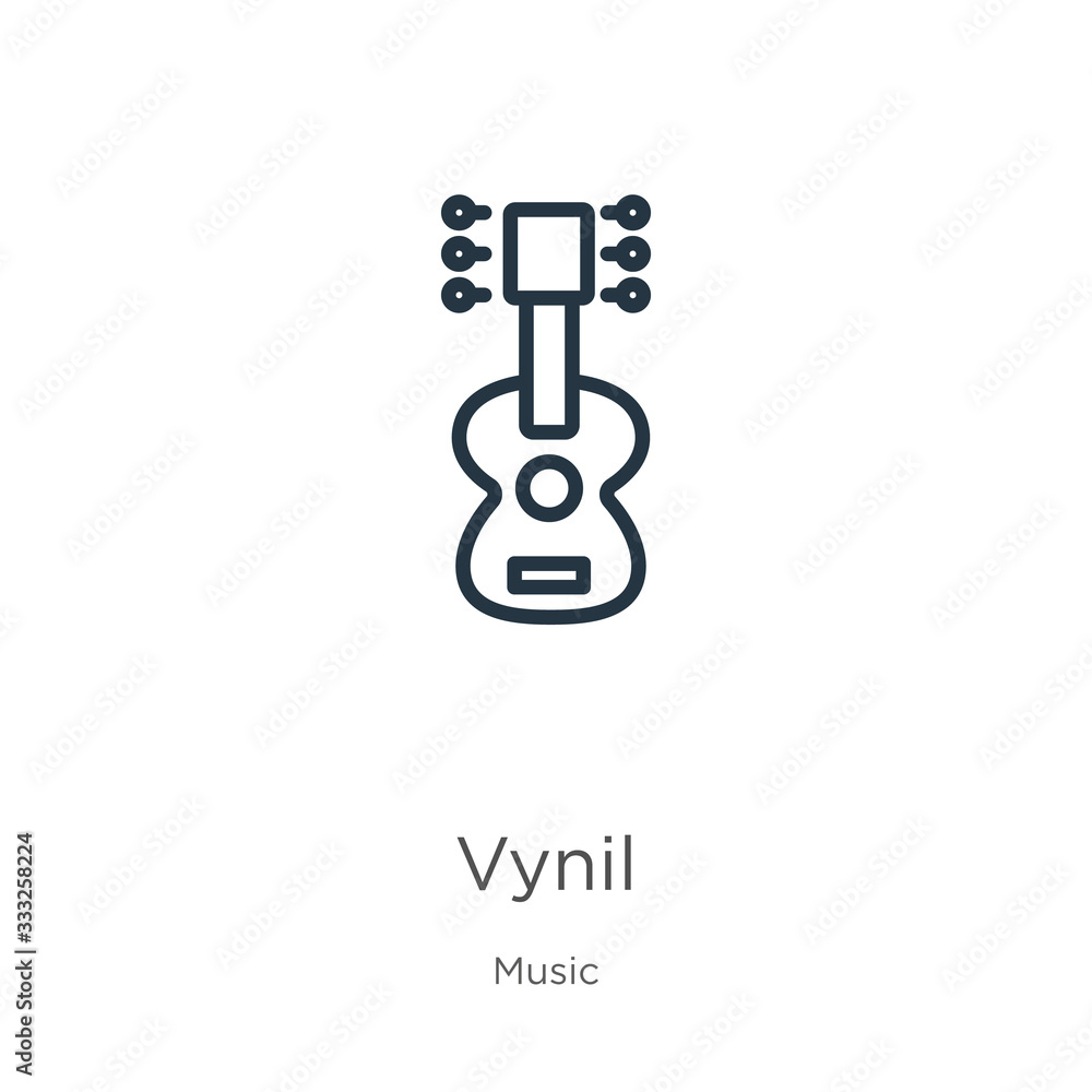 Vynil icon. Thin linear vynil outline icon isolated on white background from music collection. Line vector sign, symbol for web and mobile Vynil icon. Thin linear vynil outline icon isolated on white background from music collection. Line vector sign, symbol for web and mobile