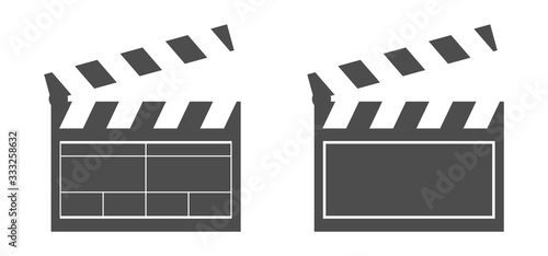 Clapper Board Vector Icons Isolated on white