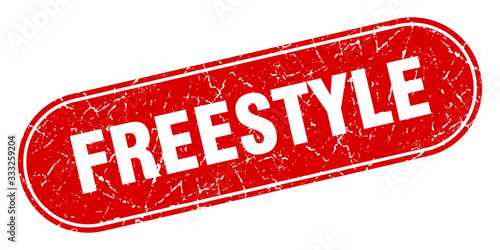 freestyle sign. freestyle grunge red stamp. Label