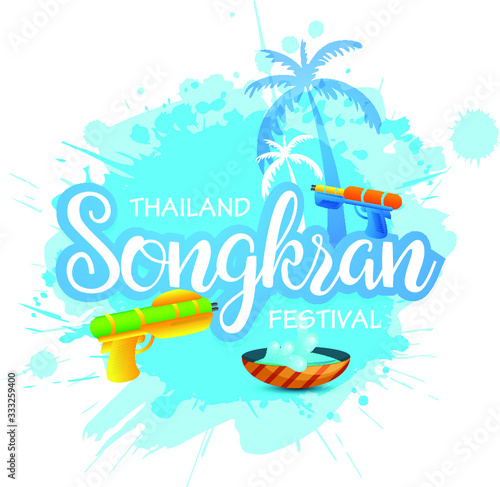 Happy Songkran Thailand Festival Vector Element