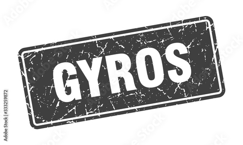 gyros stamp. gyros vintage gray label. Sign