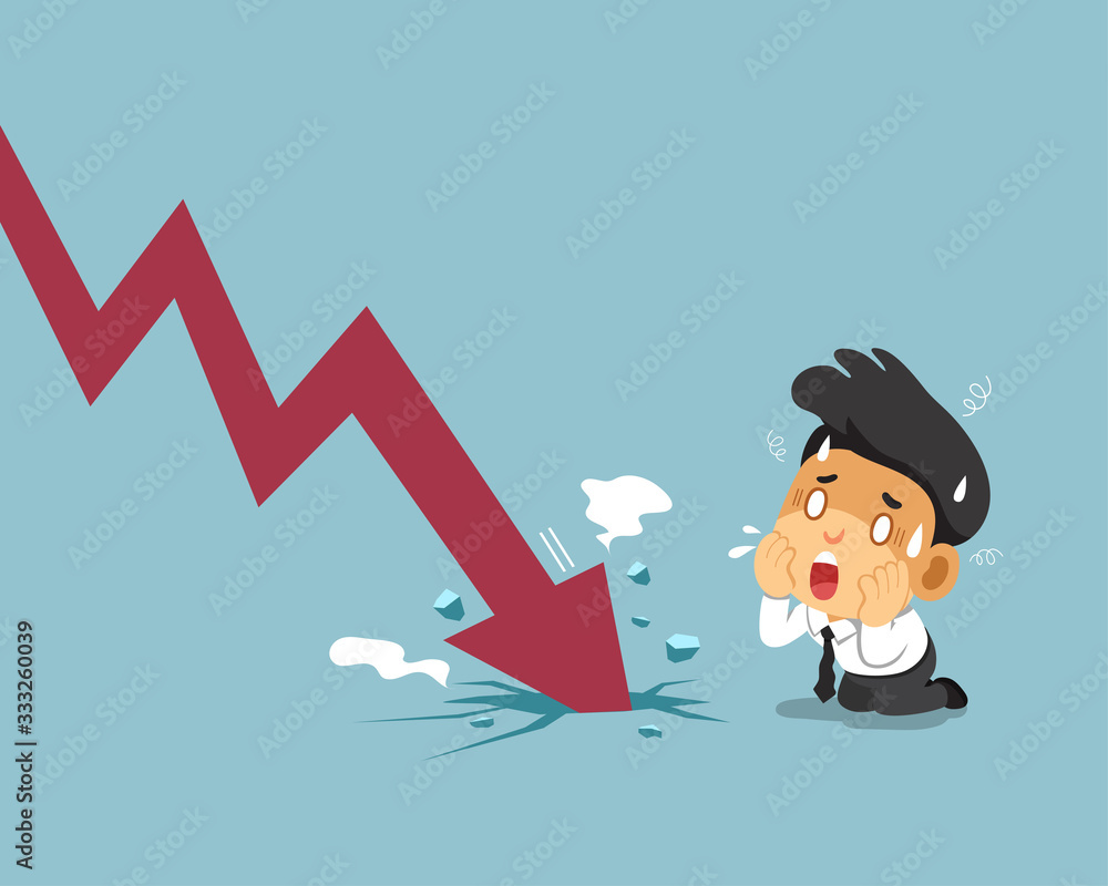 Vector cartoon businessman with red arrow for design. Vector cartoon businessman with red arrow for design.