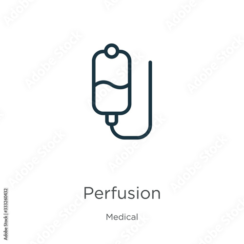 Perfusion icon. Thin linear perfusion outline icon isolated on white background from medical collection. Line vector sign, symbol for web and mobile