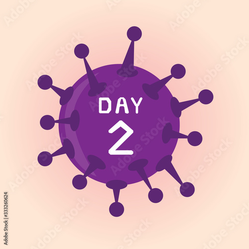 Day 2, Illustratition coronavirus or covid-19 virus infection icon. photo