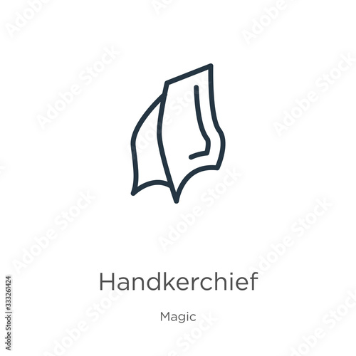 Handkerchief icon. Thin linear handkerchief outline icon isolated on white background from magic collection. Line vector sign, symbol for web and mobile
