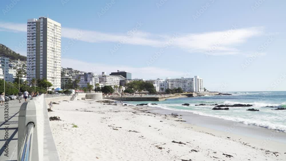Famous Sea Point Promenade in Cape Town next to White Sand Beach Famous Sea Point Promenade in Cape Town next to White Sand Beach