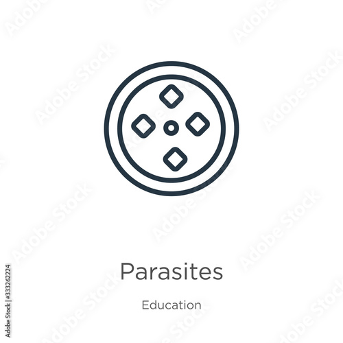 Parasites icon. Thin linear parasites outline icon isolated on white background from education collection. Line vector sign, symbol for web and mobile