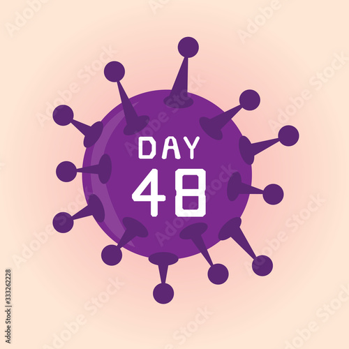 Day 48, Illustratition coronavirus or covid-19 virus infection icon. photo