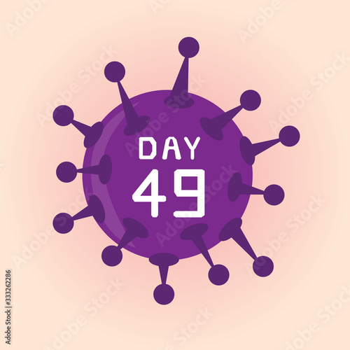 Day 49, Illustratition coronavirus or covid-19 virus infection icon. photo
