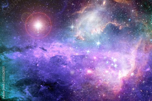 Fototapeta Naklejka Na Ścianę i Meble -  Magical surreal colorful space background with many stars Elements of this image furnished by NASA