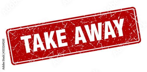 take away stamp. take away vintage red label. Sign