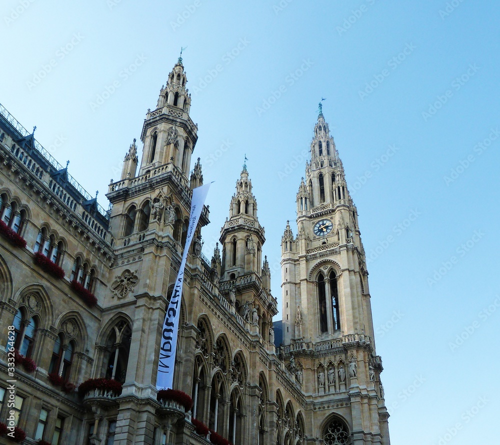 Town Hall building in Vienna, Austria, classic style