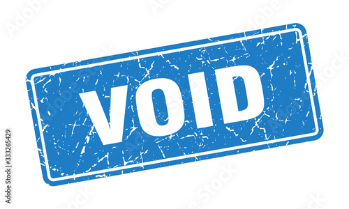 void stamp. void vintage blue label. Sign