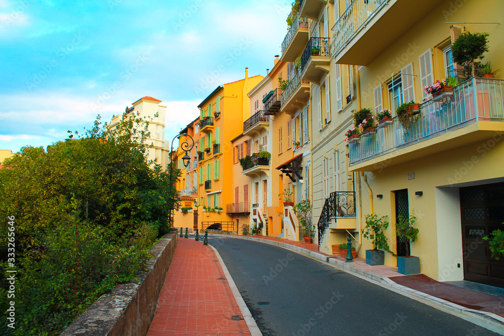 Beautiful summer street in Monaco