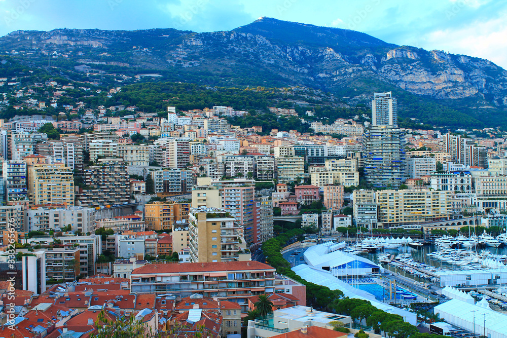 Panorama of the city of Monaco in the summe