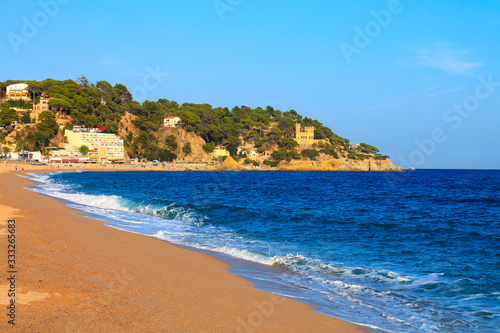 Panormama at sea in Lloret de mar in the summer in Spain