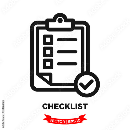 checklist vector icon, check mark icon, flat design best vector checklist illustration