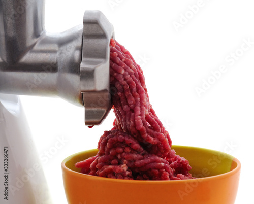 Meat grinder and mince.