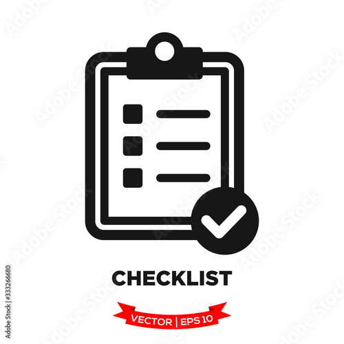 checklist vector icon, check mark icon, flat design best vector checklist illustration