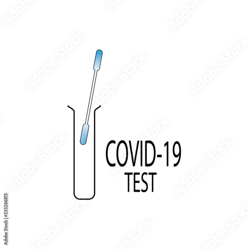 Plastic tube for analysis with a stick with a cotton swab for the DNA test. Plastic tube for analysis of biological material blood, saliva. A positive or negative result of SWAB analysis dna test tube