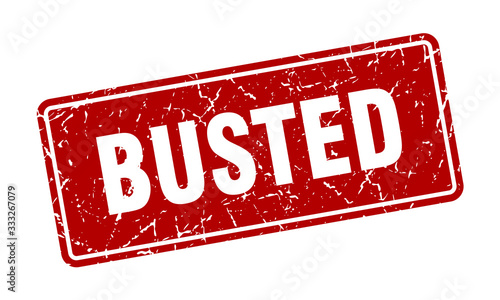 busted stamp. busted vintage red label. Sign