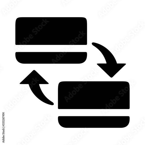 Online money transfer between bank cards. Mobile banking sign.